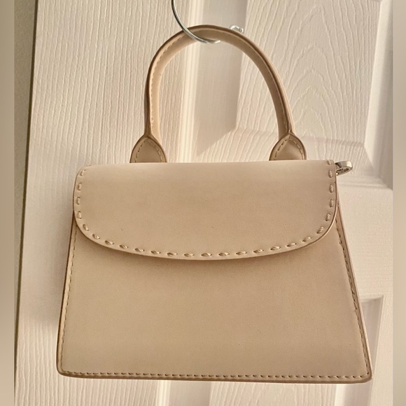 SOLD OUT EVERYWHERE BRAND NEW ZARA BEIGE NUDE ECRU MINI TOTE BAG SUPER CUTE - Picture 4 of 4